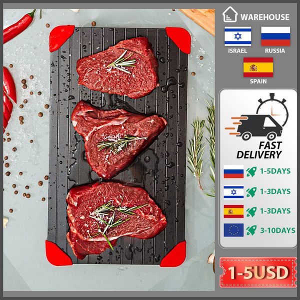 Utensili per pollame per carne Vassoio per scongelamento rapido magico Tagliere per scongelamento Scongela cibo Frutta Bistecca Frutti di mare Gadget da cucina rapidi 230712