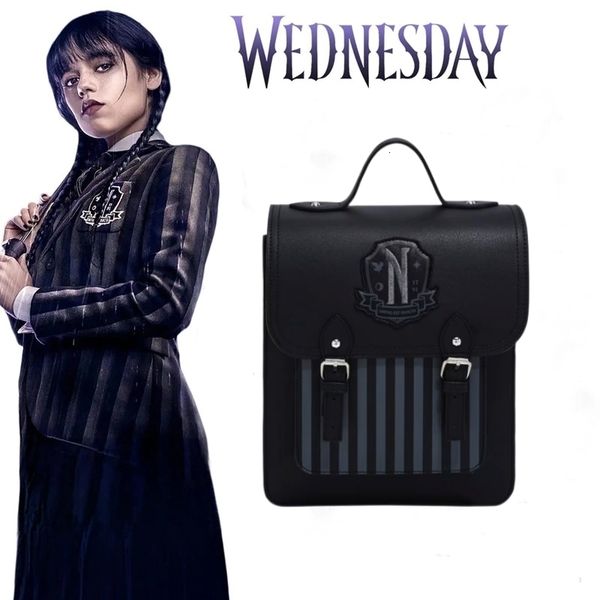 Okul Çantaları Çarşamba Cosplay Backpack Öğrenci Retro Çantalar Addams College Bag Gotik Parti Rolü Oyun Aksesuarları 230711