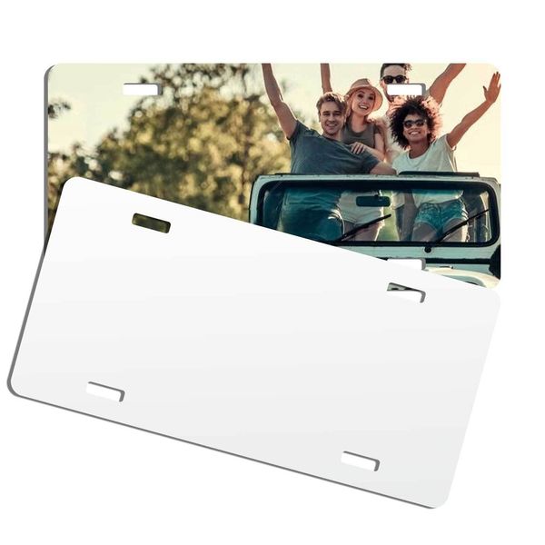 Folha de placa de licença de sublimação em branco Folha de transferência térmica de calor DIY Picture Metal Alumínio Etiqueta de placas de licença automotiva para trabalho de design personalizado