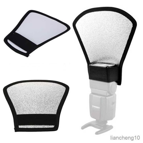 Diffusori flash Camera Flash Diffusore Softbox Photo Flash Riflettore di luce per fotocamere Nikon DSLR difusor flash 2-in-1 Argento/Bianco R230712