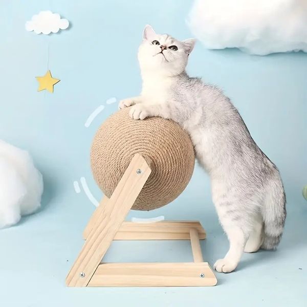 Cat Scratching Ball Toy Kitten Sisal Rope Ball Board Rettifica Zampe Giocattoli Cats Scratcher Forniture per animali domestici resistenti all'usura