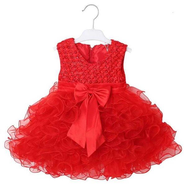 Abiti da ragazza 2022 Saldi Vestidos Mujer Fluffy 3 Strati Flower Girl Dress Neonate Princess Party Senza maniche Costumi da spettacolo di nozze VestitiHKD230712