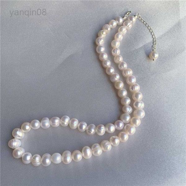 Подвесные ожерелья подлинное серебряное жемчужное ожерелье 6-7 мм натуральное пресноводное ожерелье из жемчуга для женщин для женщин