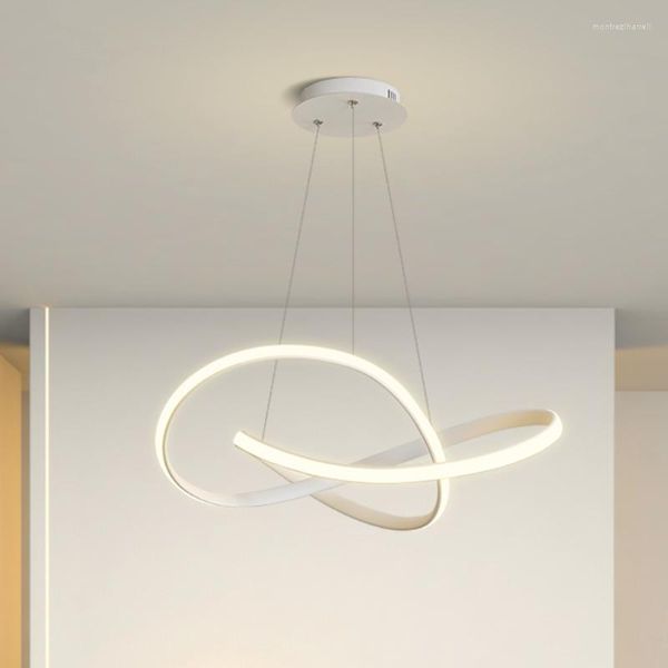 Lampade a sospensione Lampadari a LED nei ristoranti sono minimaliste moderne camere da letto per famiglie lampada tavoli da pranzo sale luci a forma circolare