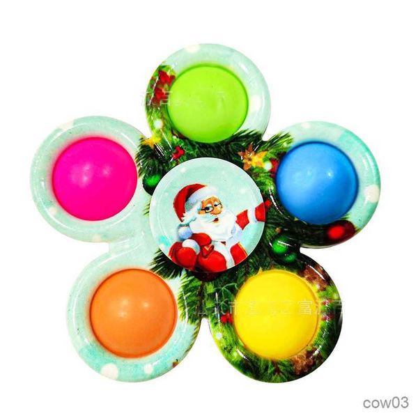 Giocattolo di decompressione Tie Dye Simple Spinner Finger Push Bubble Hand Spinner Antistress Giocattoli sensoriali Favore di partito per bambini Regalo di Natale R230712