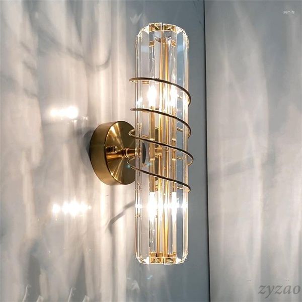 Стеновая лампа постмодерна простые светодиодные k9 Crystal Indoor Home Decor Sconce Living Room спальня спальня прикроватная ванная коридор