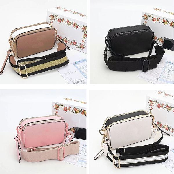 Tasarımcı Çanta Anlık Görüntü Çok Modin Omuz Çantaları Kamera Crossbody Glitter Strap Cüzdan Çift Üst Zip Bölümün Çıkarılabilir Ayarlanabilir Dokunma Kayışı Çanta