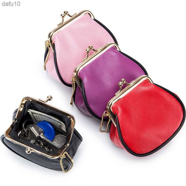 Neue Frauen Geldbörsen Weiblichen Echtem Leder Geldbörsen Nette Mini Haspe Brieftasche Mode Weiche Kleine Rindsleder Geld Tasche Münze Karte halter L230704