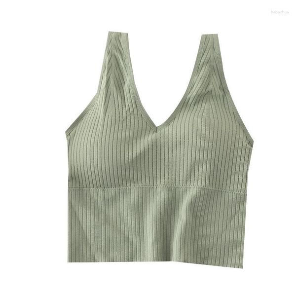 Completo da yoga Intimo sportivo Puro cotone Bella schiena V Cravatta pettorale Senza anello in acciaio Reggicalze Ragazza Fitness Gilet da corsa Reggiseni