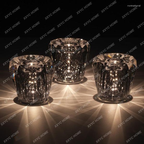 Candeeiros de mesa Candeeiro de diamante de cristal Quarto de cabeceira Carregamento Mini Led Restaurante Silencioso Bar Ambiente Luz Criativa Pequena Noite