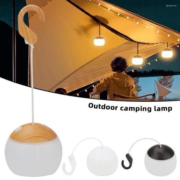 Luminária de acampamento elegante com gancho para pendurar luz recarregável portátil para escalada