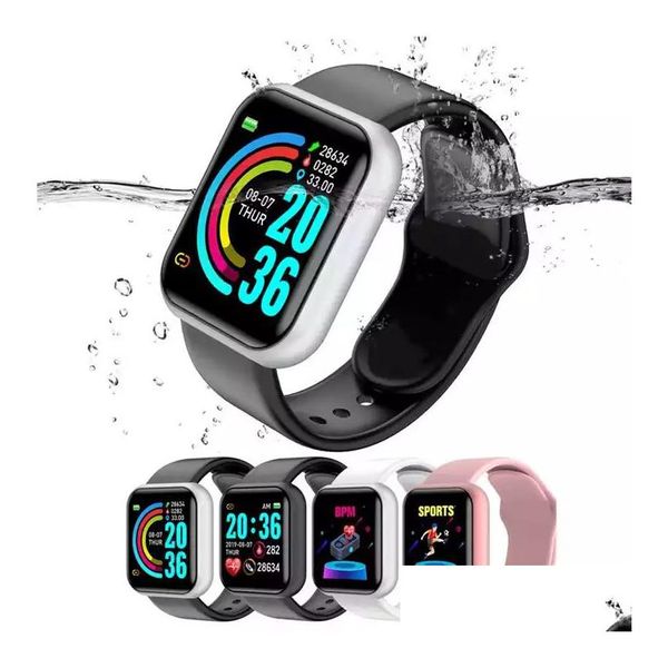 Orologi intelligenti Y68 Tlsr8232 Chip impermeabile Ip67 Smartwatch 1.44 pollici Touch Sn Phone Watch D20 D20S Drop Delivery Cellulari Acces Dhjsd