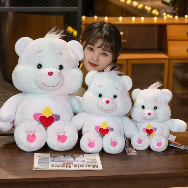 Bonecas de pelúcia 45 cm rosa sakura branco coração urso fofo brinquedos de pelúcia desenhos animados bonecas de pelúcia macias para presente 230712