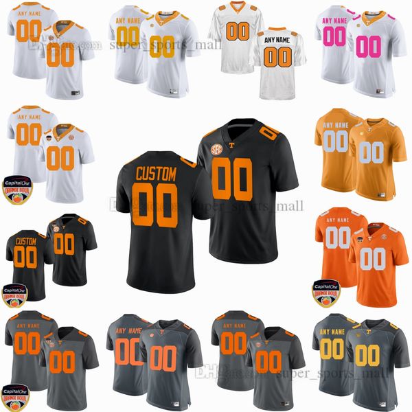 23 24 NCAA S-6XL Tennessee Volunteers College Football Jersey Manning Hyatt Hooker Milton III Fiori piccoli Tillman Sampson White Berry Personalizzato Qualsiasi nome Qualsiasi numero