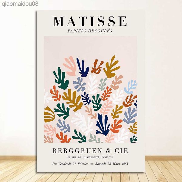 Moines and Prints Аннотация Портрет Стена Современное искусство холст без кадров Matisse Fashion Retro плакаты L230704