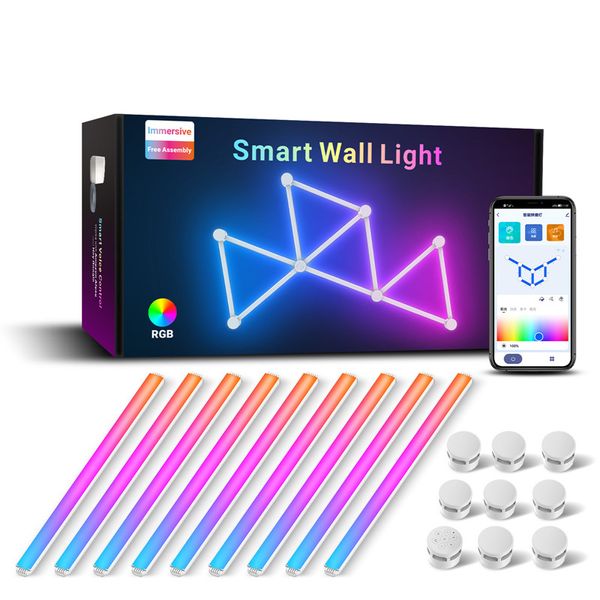 Wi -Fi светодиодная смарт -стена лампа Rgbic Light Bar Diy Atmosphere Night Light App Music Rhythm TV Bargetlight Sleed Game Комната D2.0