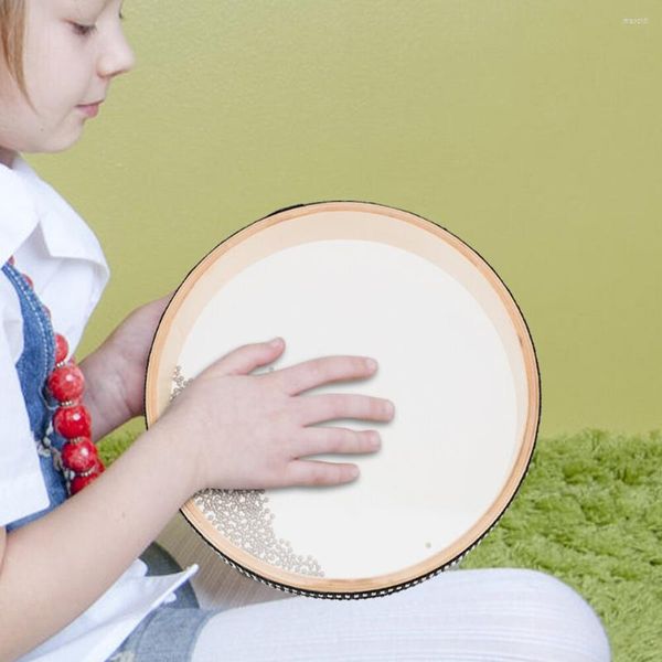 Decorazione per feste 4 pezzi Strumento a percussione a tamburo a onda trasparente Giocattoli educativi con perline Ferro Sabbia Legno Musica Bambino Bambino