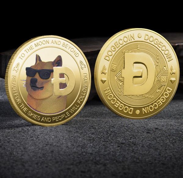 Arti e Mestieri Dogecoin rilievo tridimensionale a colori Moneta commemorativa