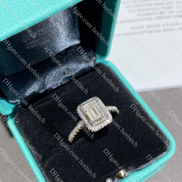 Дизайнерские бриллиантовые кольцо роскошные женщины обручальное кольцо высококачественные обручальные кольца ювелирные изделия с коробкой рождественский подарок