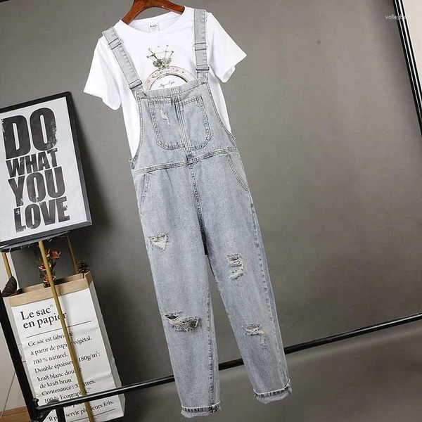 Damen Jeans Frauen Casual Sling All-Matching Jumpsuits Retro Weibliche Pluderhosen Taschen Overalls Mode Sommer Lose Streetwear T568