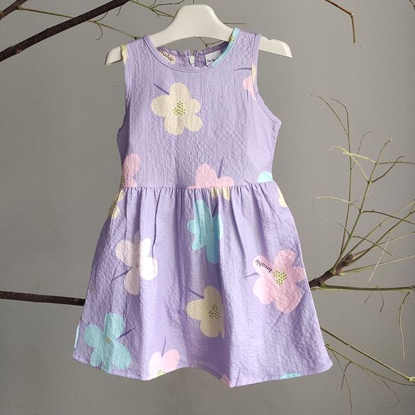 Vestidos de menina bonito casual aniversário vestido de verão para bebê meninas estampado roupas coreanas crianças princesa roupas 2-6 anos traje 230712