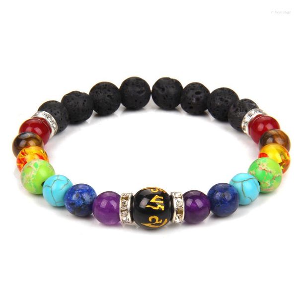 Strang 7 Chakra-Armband für Frauen, natürlicher Kristall, Heilung, Angst, Schmuck, Mandala, Yoga, Meditation, Paar-Armbänder, Geschenke