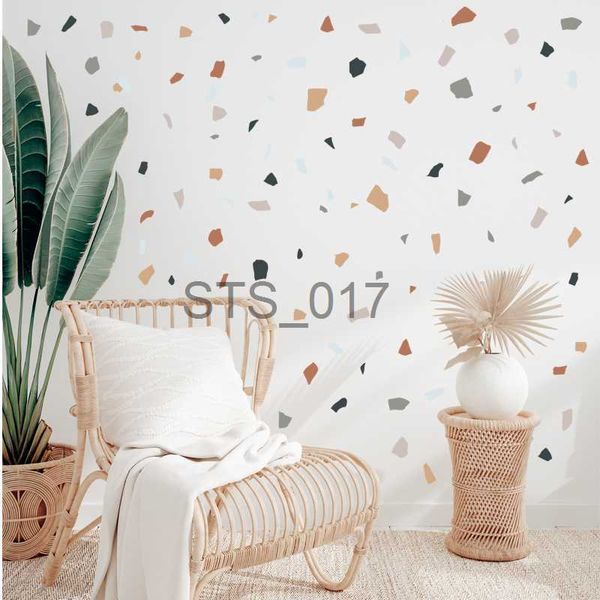 Altri adesivi decorativi Motivo terrazzo Adesivi murali a forma di pietra irregolare per soggiorno Camera da letto Bagno Decalcomanie decorative per pareti Decorazioni per la casa Murales x0712