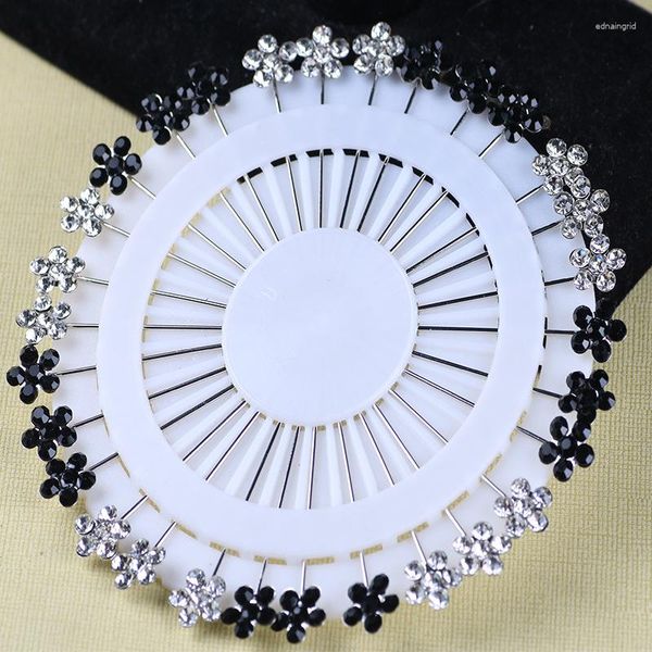 Spille Accessori musulmani Fiore Crystal Needle Wheel Donna Hijab Pin Clip Pin di lusso