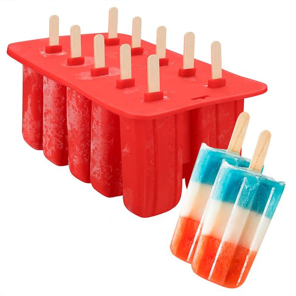 Utensili per gelato UPORS Stampi in silicone per ghiaccioli per uso alimentare 410 Cavità Stampo per cucina fatto in casa BPA Free Frozen Pop Maker 230711