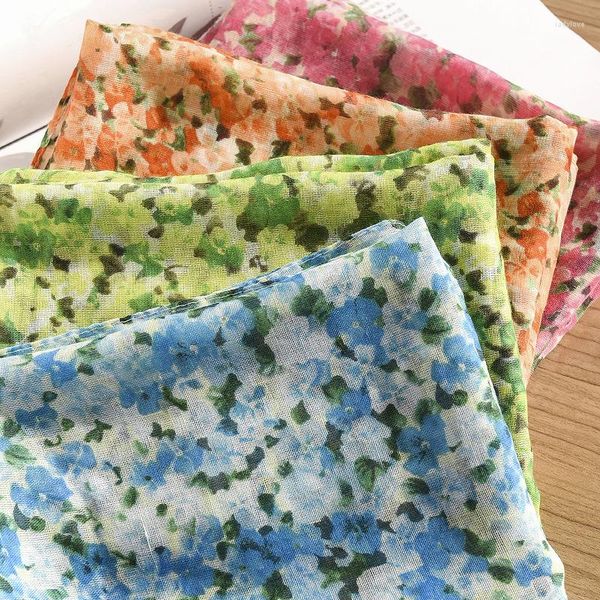 Schals OMEA Frühling Sommer Floral Dünner Schal Schal Designer Luxus Hijab Mode Gewebt Frauen Pashmina Wrap