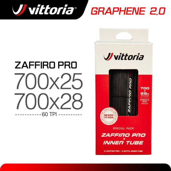 Pneus de bicicleta Vittoria zaffiro pro 700x25C/700x28C Pneu + Tubo Pneus de bicicleta de estrada Graphene 2.0 60TPI Training Tire 700C Clincher Dobrável Road HKD230712