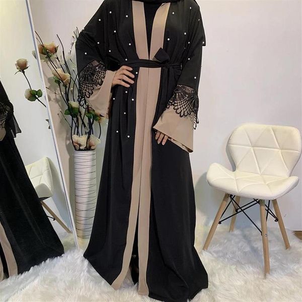 Abbigliamento etnico Abaya per le donne Ramadan Kimono Modello di moda Kaftan In Dubai Disegni di pizzo Abiti islamici turchi Elegante musulmano A239q