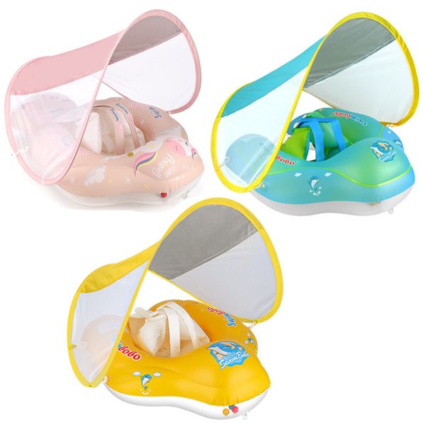 Spielzeugzelte Baby-Schwimmkörper mit Sonnendach, aufblasbare Säuglingsschwimmringe, Kinderschwimmbeckenzubehör, Kreisbaden, Sommer 230712