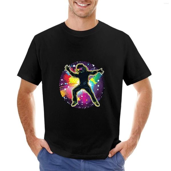 Erkek Polos Funky Disco Sticker T-Shirt Boys Tişörtleri Artı Boyut Kawaii Giysileri Erkek Giysiler