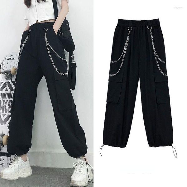 Vrouwen Broek Lange Cargo Met Ketting Voor Vrouwen Koreaanse Mode Cyber Y2k 90 S Kleding Hip Hop Punk Broek Kleding techwear Dropship