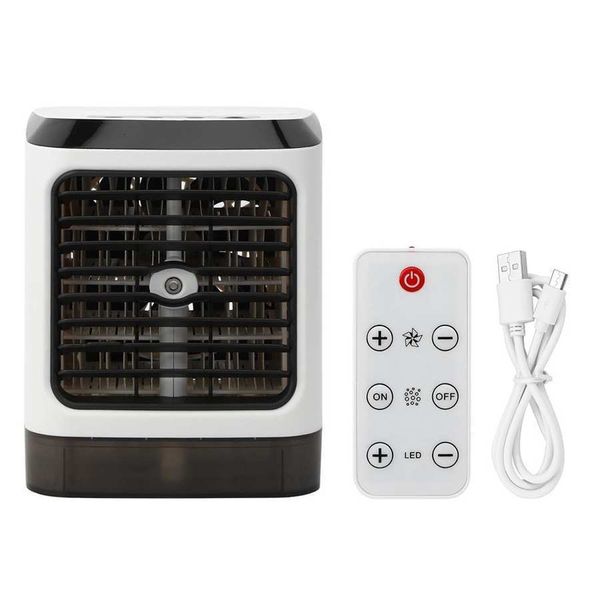 Condicionadores de ar mini usb ar condicionado portátil umidificador de ar de escritório em casa com luz led ventilador de refrigeração de mesa de 3 velocidades ar condicionado 230711