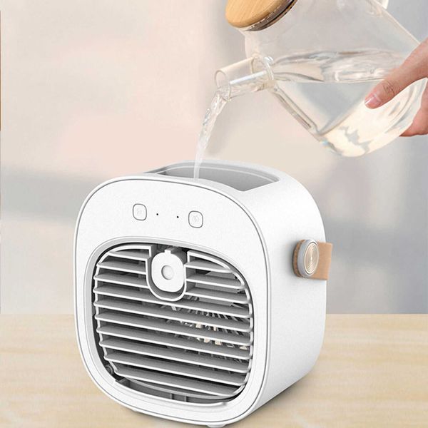 Ventiladores elétricos Ventilador de spray elétrico refrigerado a água de mesa portátil Mini USB recarregável Desktop Air Cooler Ventiladores de ar condicionado de acampamento ao ar livre