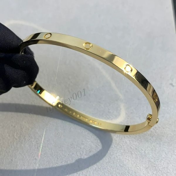 Bracciale stretto del braccialetto d'amore Bracciale oro tre volte mai sbiadite di alta qualità Europa REPLICA UFFICIALE LUXI BANGLE COPPIA