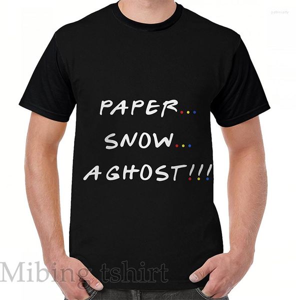 As camisetas masculinas estampadas engraçadas camisetas masculinas femininas cobrem camisetas... Neve... Um fantasma!!! Camiseta casual com decote em O e manga curta
