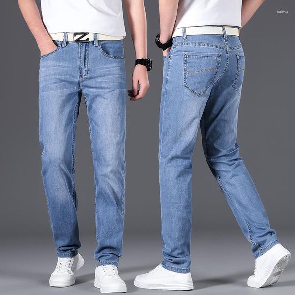 Jeans da uomo 2023 Primavera Autunno Moda Allentato Elastico Traspirante Morbido Streetwear Homme Pantaloni Casual Pantaloni Maschili