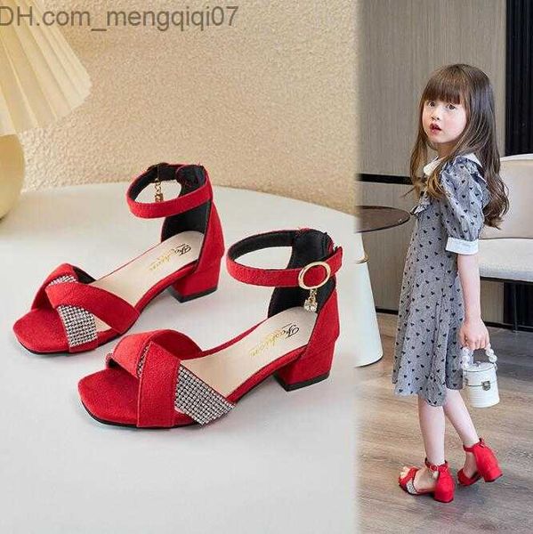 Turnschuhe Mädchen Sandalen Sommer Mode Kinder Sandalen Mädchen Low High Heels Casual Prinzessin Lederschuhe Perle Party Schuhe Größe 27-37 Z230712