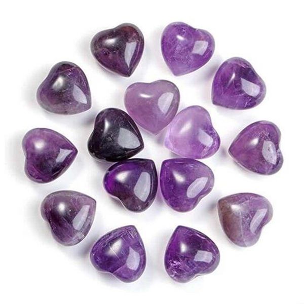 Pietra Ornamenti Di Cristallo Naturale Intagliato 15X10Mm Cuore Chakra Reiki Guarigione Quarzo Minerale Pietre Preziose Burattate Mano Decorazioni Per La Casa Goccia Deli Dhrix