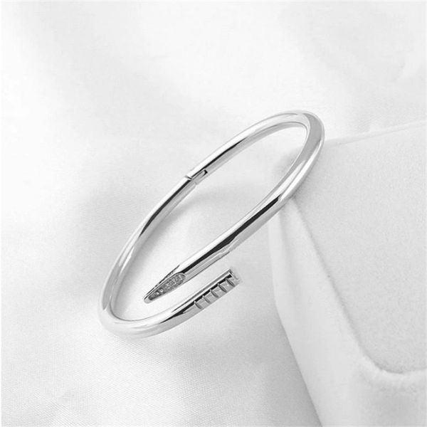 Kadınlar Tırnak Bilezik Altın Bilezik Tasarımcı Bilezik Paslanmaz Çelik Takı Sevenler Charm Diamond Cuff Dostluk Band Çift Bilezikler Bangles For Girls Hediye