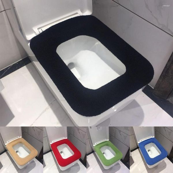Coprisedili per WC Copertura quadrata rimovibile e lavabile Cuscino per anello da bagno riutilizzabile in tinta unita morbido e semplice
