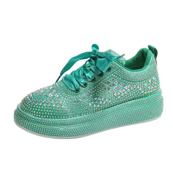 Scarpe eleganti da primavera autunno Scarpe da donna in pelle Scarpe con plateau moda nuovo stile Ins Platforms Sneakers Tide Shine Bling Strass Shoes