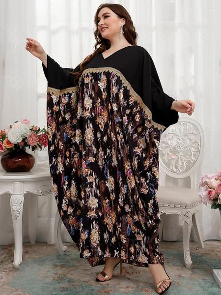 Vestuário étnico Oriente Médio Dubai Muçulmano Manga Dolman Kaftan Temperamento Vestido Senhoras Ramadan Comutar