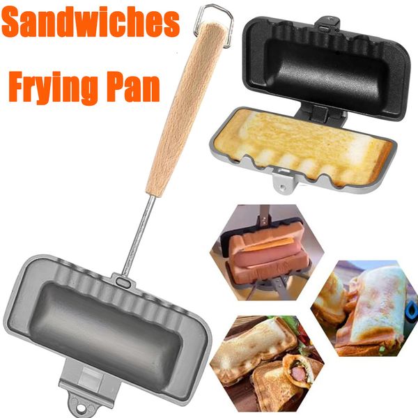 Padelle Double Sided Sand Fry Pan Antiaderente Cucina Toast Omelette Teglia Resistente alle alte temperature Fornello a gas applicabile 230711