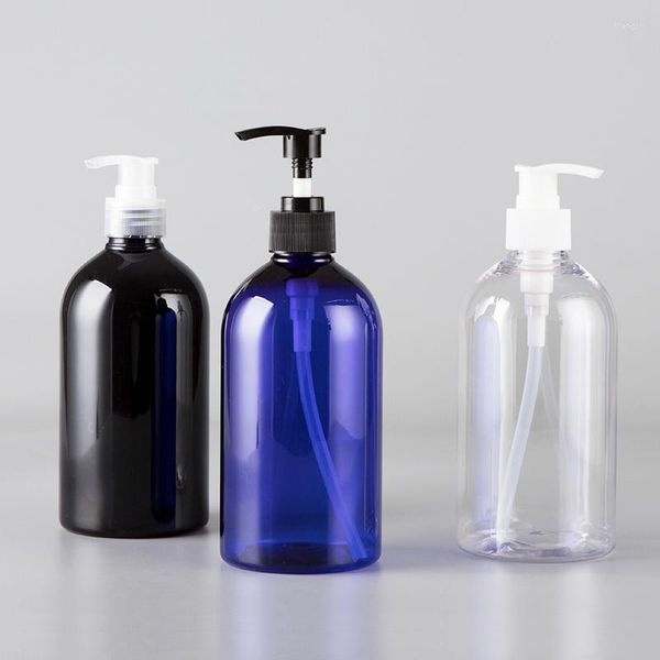 Bottiglie di stoccaggio 12pcs 500ml pompa per lozione vuota plastica nera bottiglia cosmetica per la cura personale con dispenser gel per doccia shampoo per bagnoschiuma