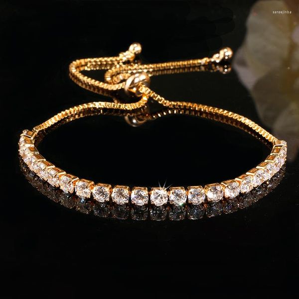 Charm Bracelets MASA Exquisite Cubic Zirconia Tennis Bracelet Chain For Women Men Gold Silver Color Homme Joias Gift