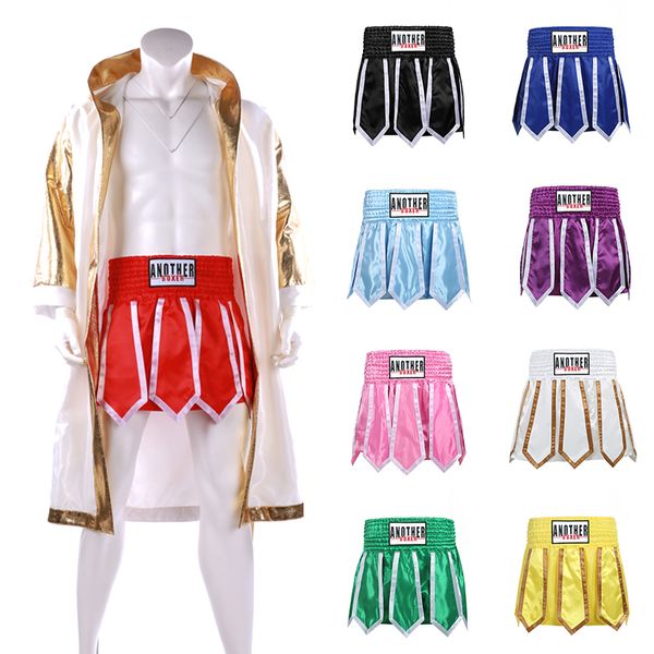 Pantaloncini da uomo Pantaloncini Muay Thai Pantaloni da combattimento Pantaloncini da combattimento Kick Boxing Cage Pantaloni corti da combattimento MMA Lotus Kids Donna Uomo Satin Gym Trunks 230711